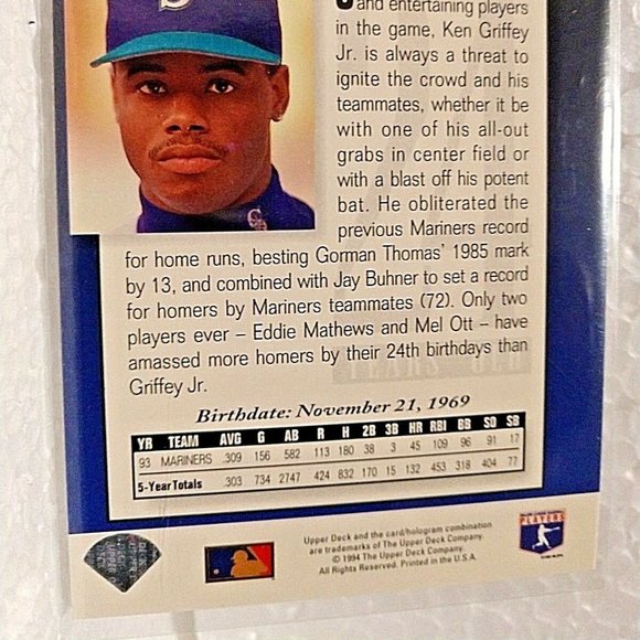 1994 Upper Deck Ken Griffey Jr. #53 Baseball Card - Picture 6 of 8